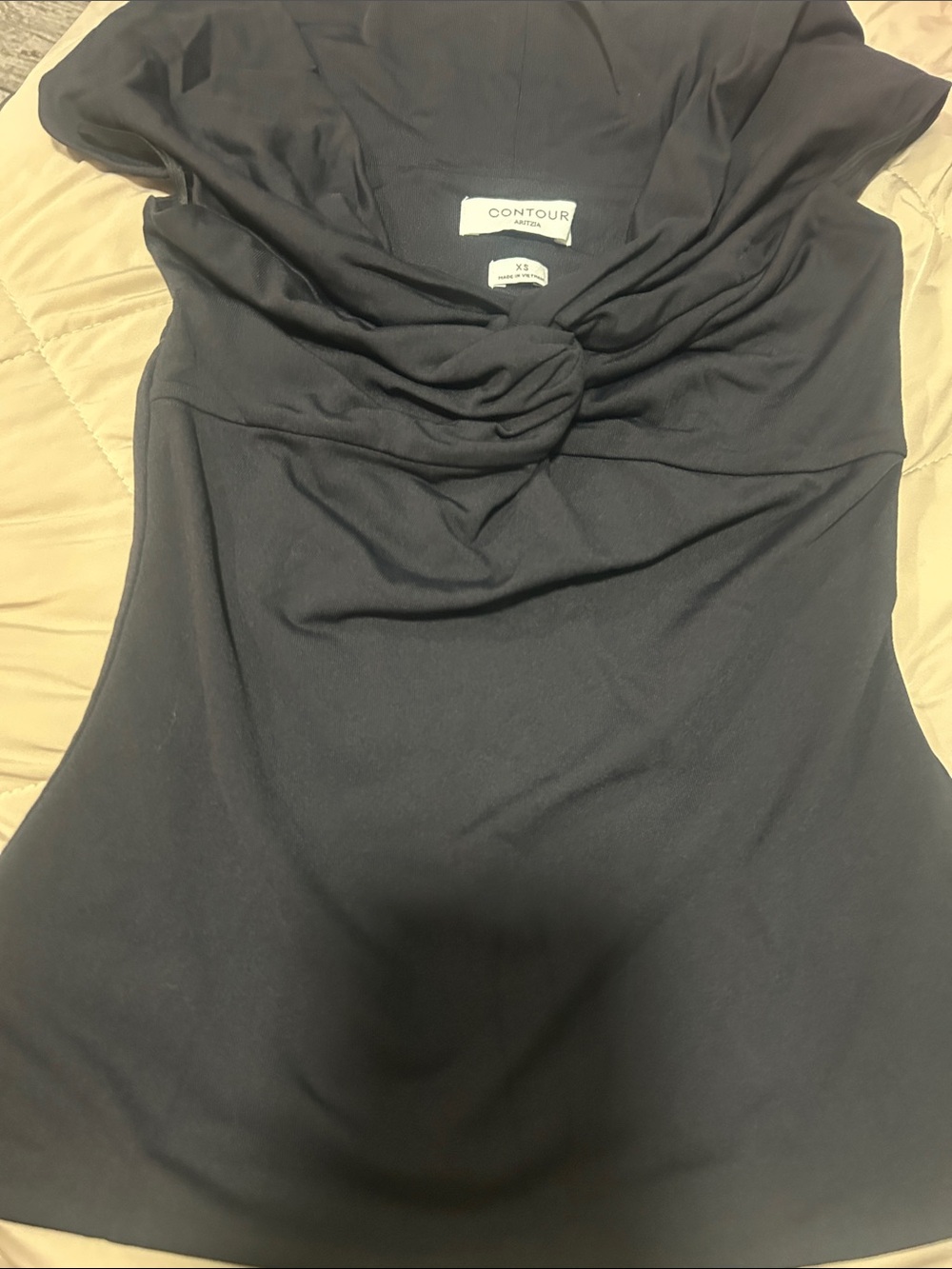 Aritzia Contour Black Twist-Knot Camisole Top